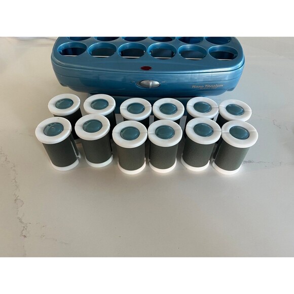 Babyliss Pro Nano Titanium 12 Jumbo Hot Rollers No Box with clips - Picture 5 of 7